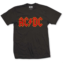 AC/DC: red logo t-shirt S