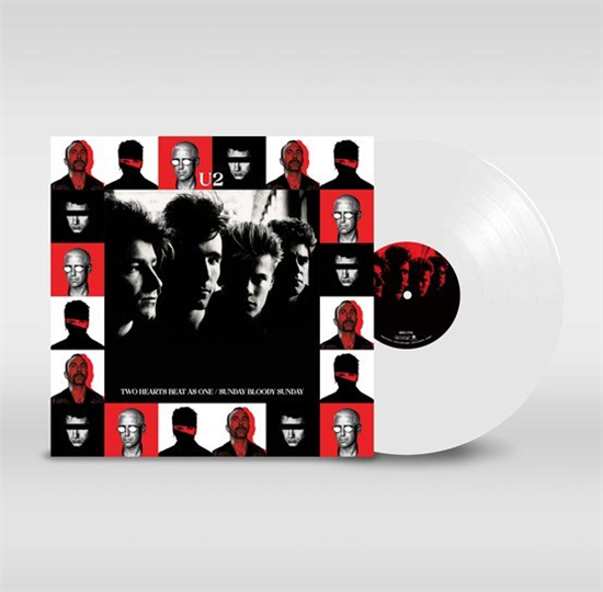U2 - Two Hearts Beat As One/Sunday Bloody Sunday - War & Surrender Mixes - 12" EP (RSD 2023 Hvid Vinyl)