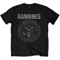 Ramones Seal Mens Black Tee: Distressed Presidential Seal XL