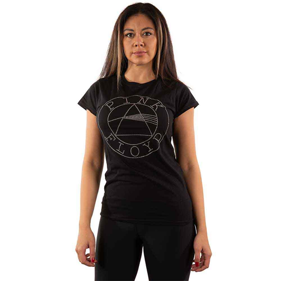 Pink Floyd:  Circle Logo Diamond Ladies T-Shirt 