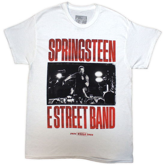 Bruce Springsteen Unisex T-Shirt: Tour \'24 E-Street Band (White) (Ex-Tour)