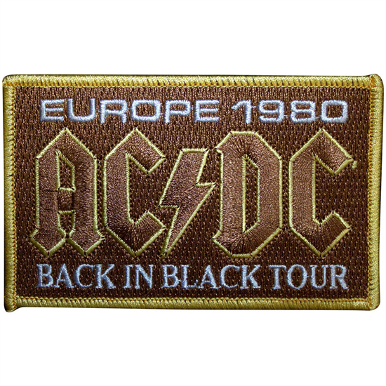 AC/DC Woven Patch: Europe 1980 Back In Black Tour (PREORDER)