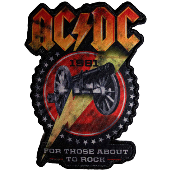 AC/DC Woven Patch: For Those About To Rock 1981 Cut-Out (PREORDER)