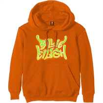 Eilish, Billie: Airbrush Flames Blohsh Orange Hoodie