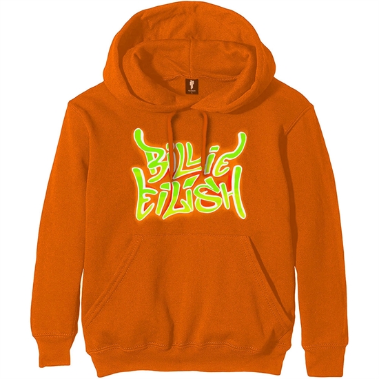 Billie Eilish Unisex Pullover Hoodie: Airbrush Flames Blohsh XXL