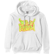 Eilish, Billie: Airbrush Flames Blohsh White Hoodie