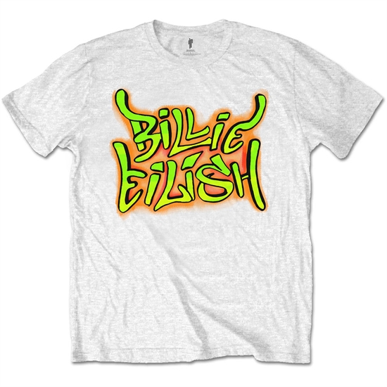 Eilish, Billie: Graffiti White T-shirt S