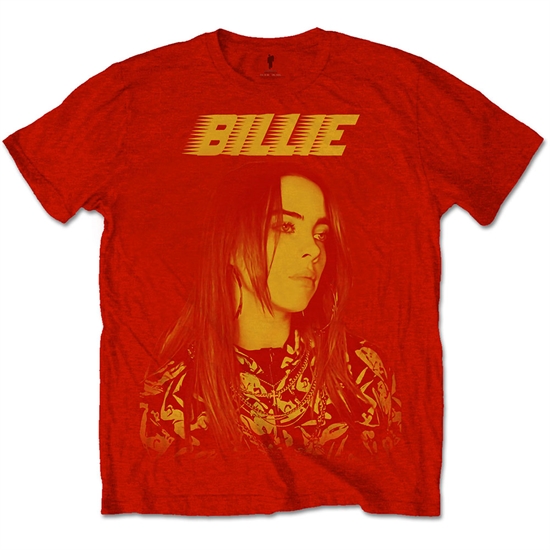 Billie Eilish Unisex T-Shirt: Racer Logo Jumbo (Red)
