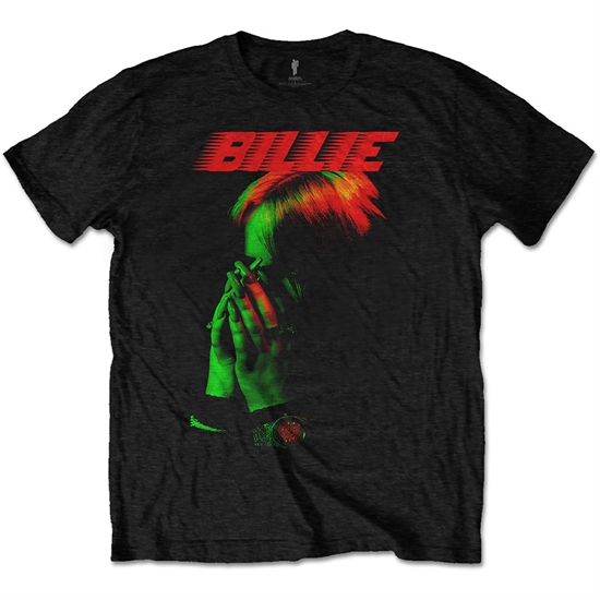 Billie Eilish Unisex T-Shirt: Hands Face (Black) L