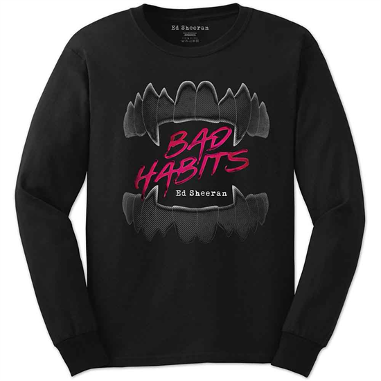 Ed Sheeran Unisex Long Sleeve T-Shirt: Bad Habits (Black)