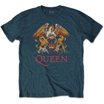 Queen: Classic Crest Blue T-shirt