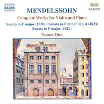 Mendelssohn-Bartholdy, F. - Complete Works For Violin