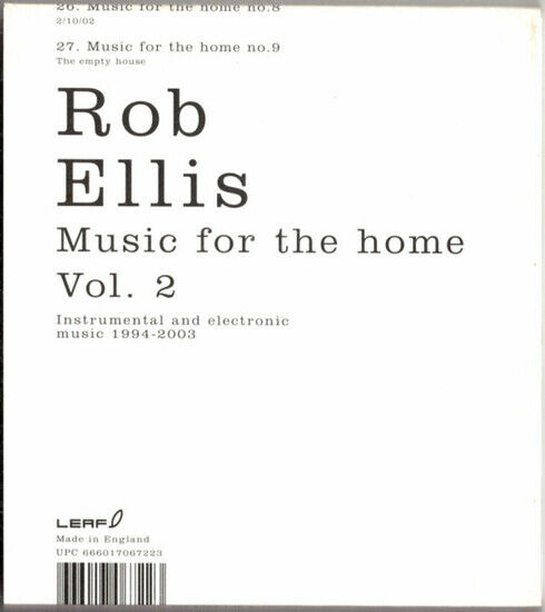 Ellis, Rob - Music For the Home V.2