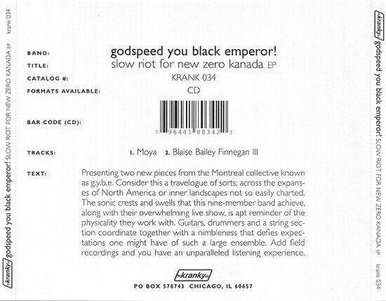 Godspeed You Black Empero - Slow Riot For New.. -McD-