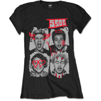 5 Seconds of Summer: Doodle Faces Girl T-shirt