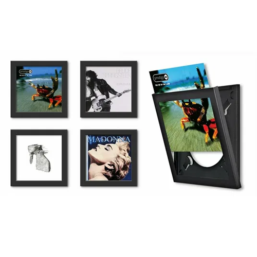 Vinyl Flip Ramme Sort (4stk)
